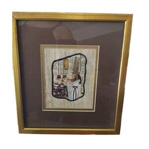 Contemporary Egyptian Style Papyrus Egyptian Handpainted Isis Goddess